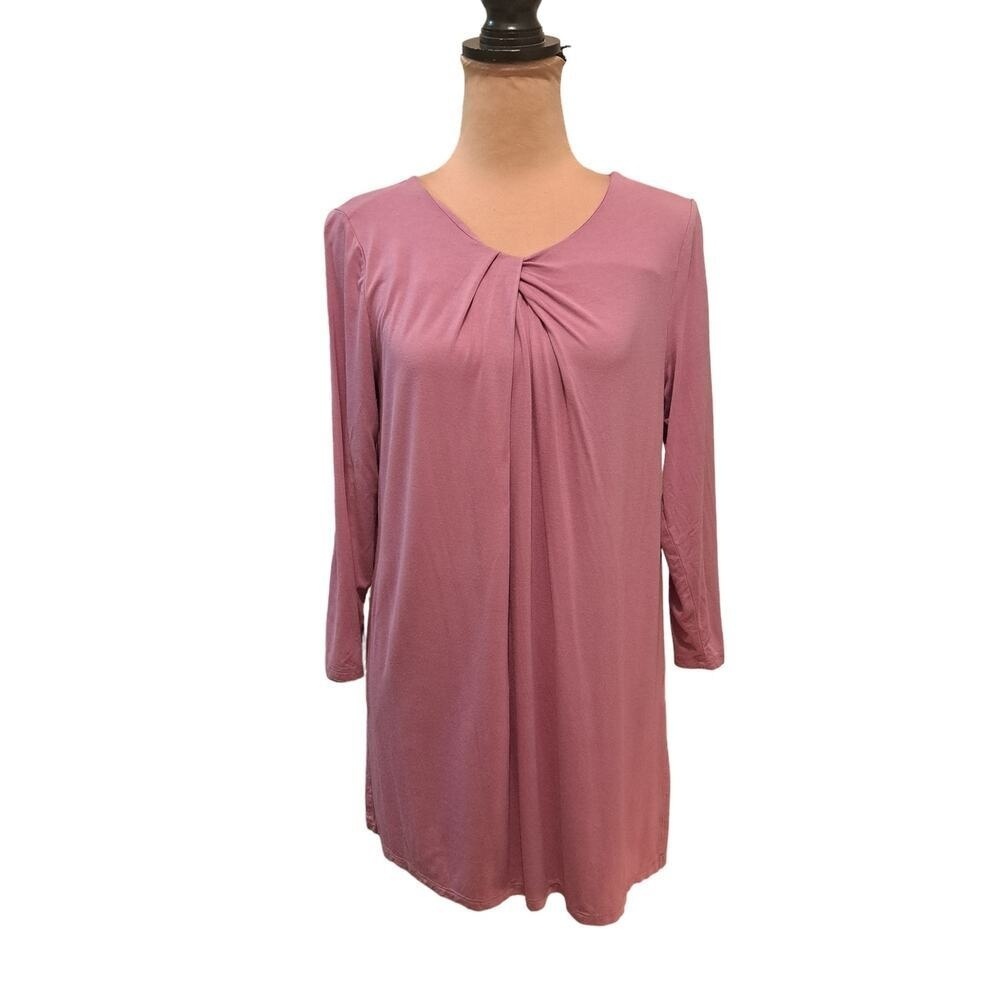 Lands' End Silky Stretch Tunic-Size S(6-8)-Dusty Rose